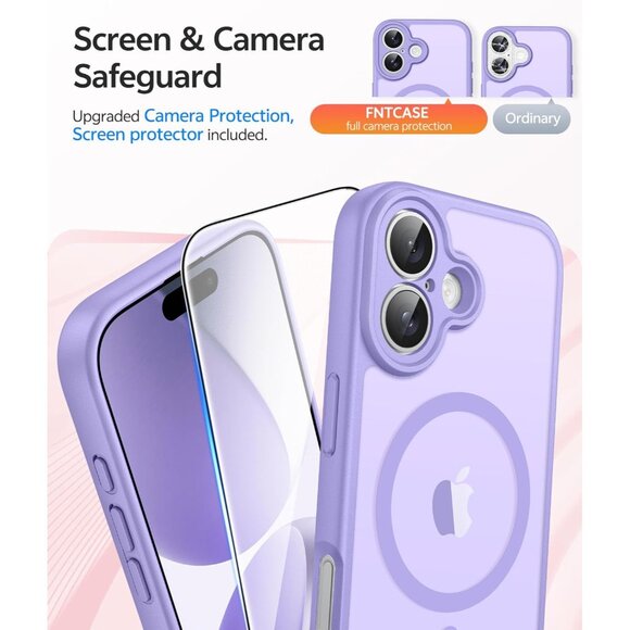 FNTCASE IPhone 17 Phone Case Magnetic Translucent Matte Full Covered Camera Prot - Picture 7 of 9